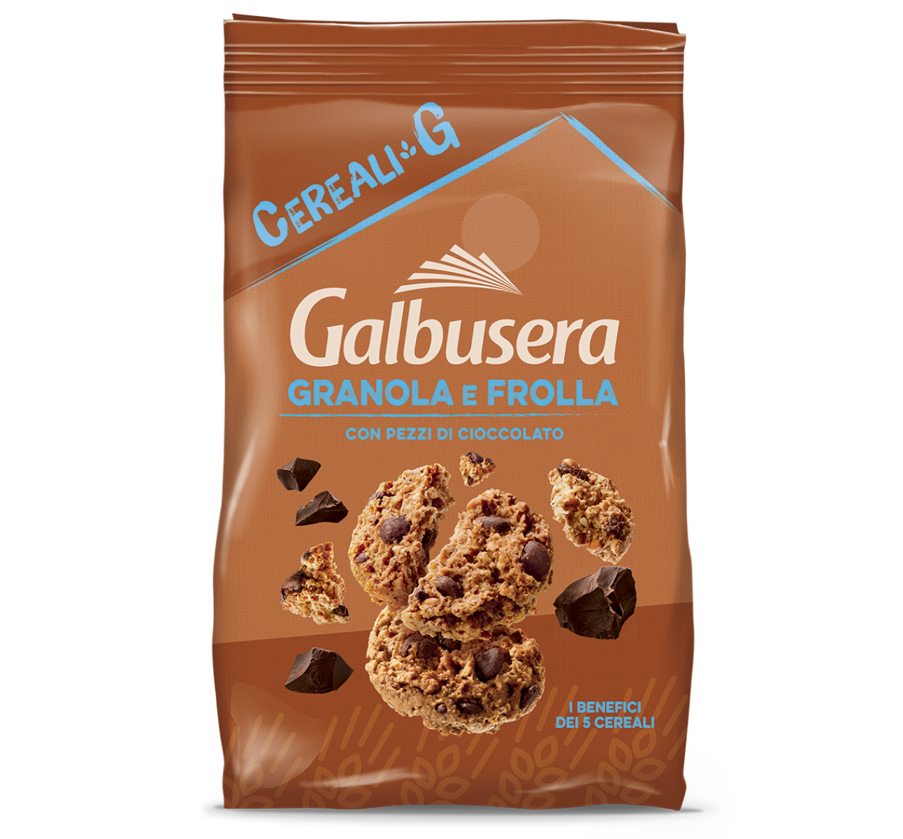 Granola e frolla con pezzi di cioccolato