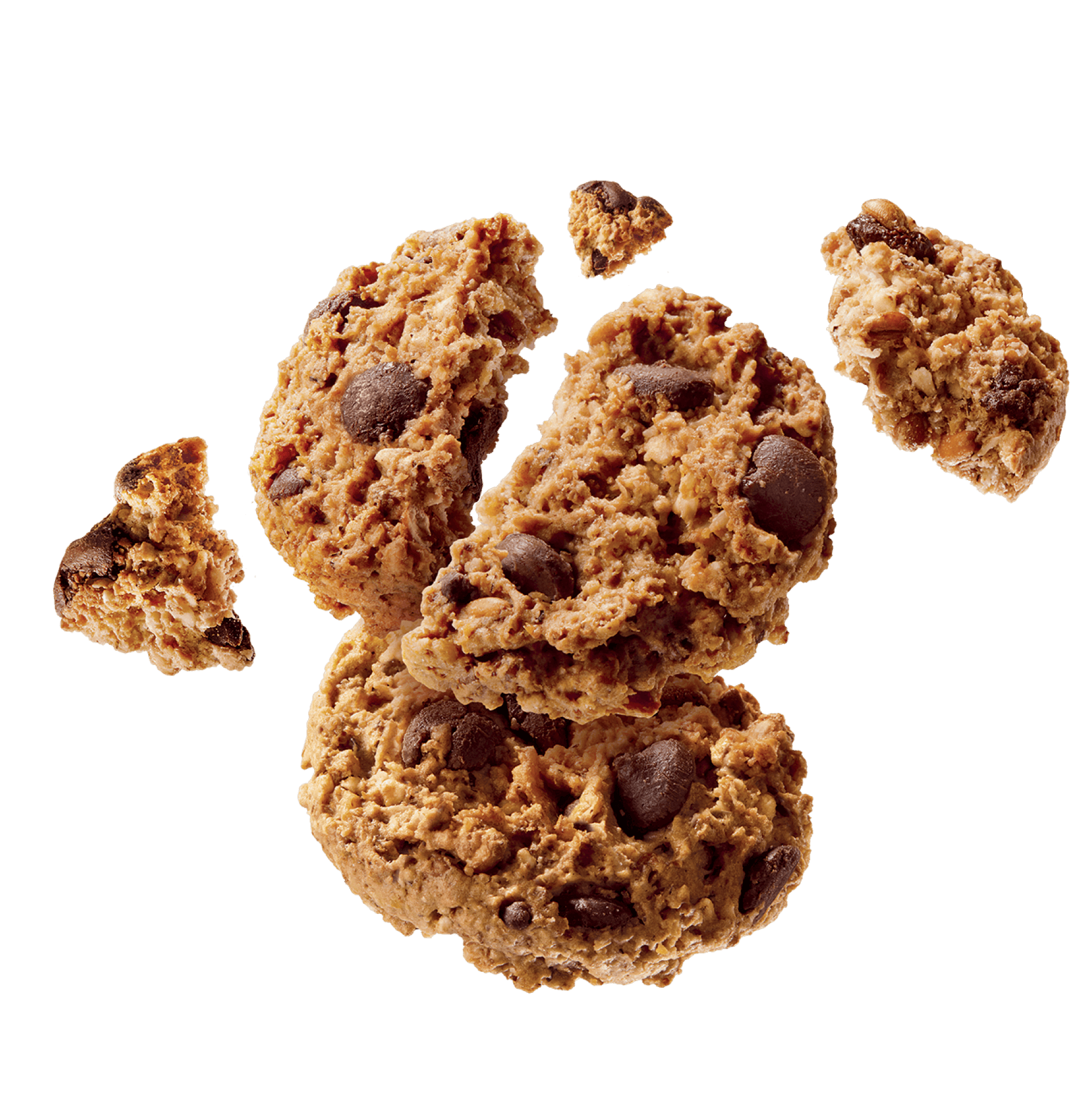 Granola e frolla con pezzi di cioccolato