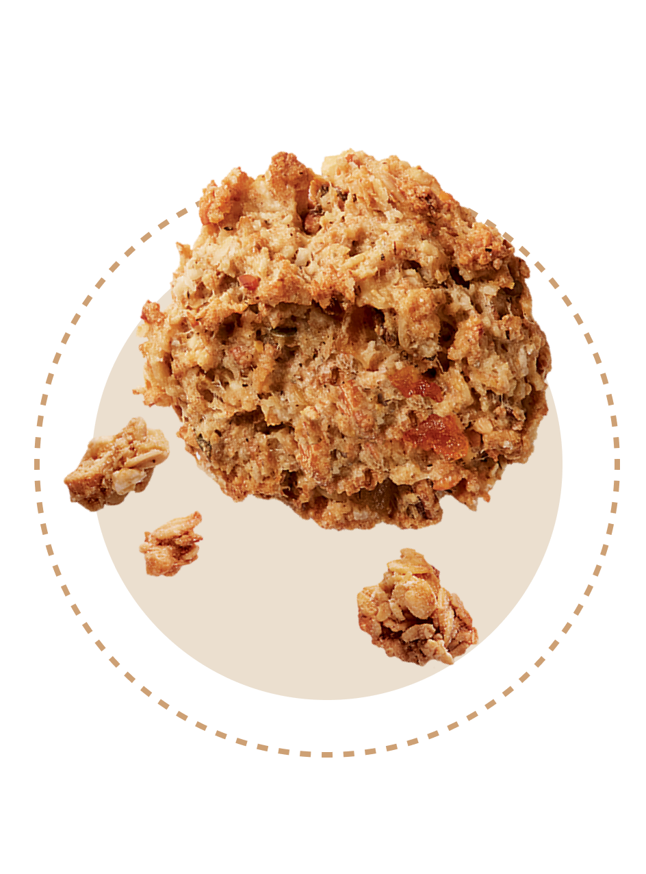 Granola e frolla con albicocca, arancia e mandorle