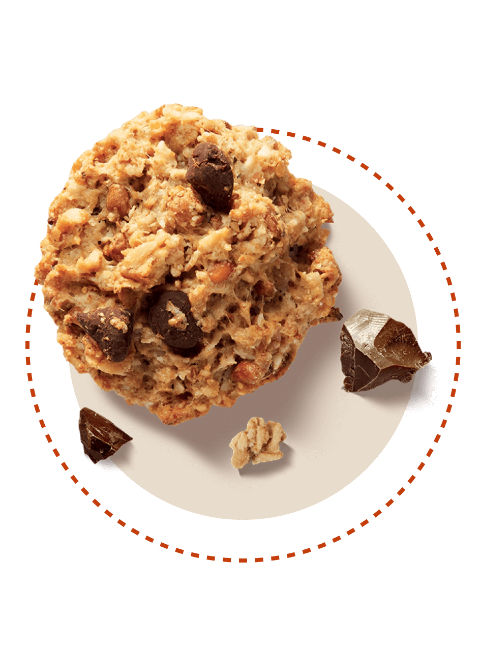 Granola e frolla con pezzi di cioccolato
